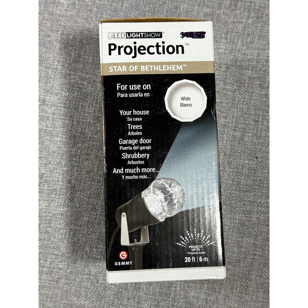 Gemmy LED Lightshow Projection Star of Bethlehem White Christmas Spotlight 14112